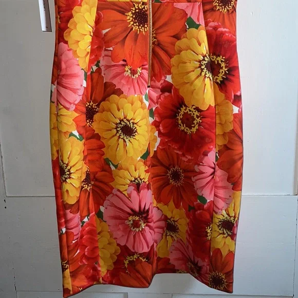 Calvin Klein Floral Print Midi Dress Summer Spring Fall Semi Formal Size 10 New - Picture 7 of 10